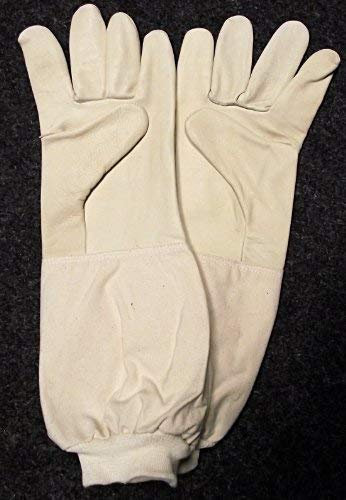 Imkerhandschuhe - echtes, kräftiges und weich gearbeitetes Leder mit extra langer Stulpe - Größe 9