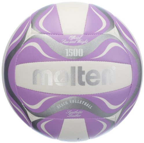 Molten Beachvolleyball Molten Beachvolley Freizeitball BV1500-LB weiß 5, lila/Weiß/Silber, 5, BV1500-LB