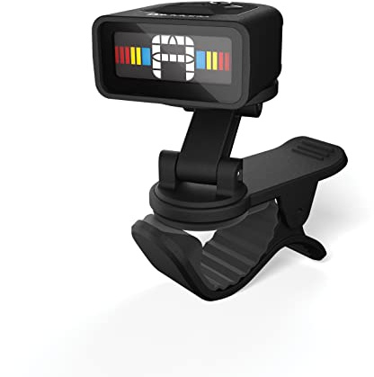 D'Addario gitarrstämmare – Micro Headstock Tuner – tuner för akustisk gitarr, elgitarr, basgitarr, mandolin, banjo, Ukelele, cello, dubbelbas och mer – universell klämma på – 1 pack | D'Addario stämapparater ger snabb, exakt stämning i en kompakt design med lättläst skärm.