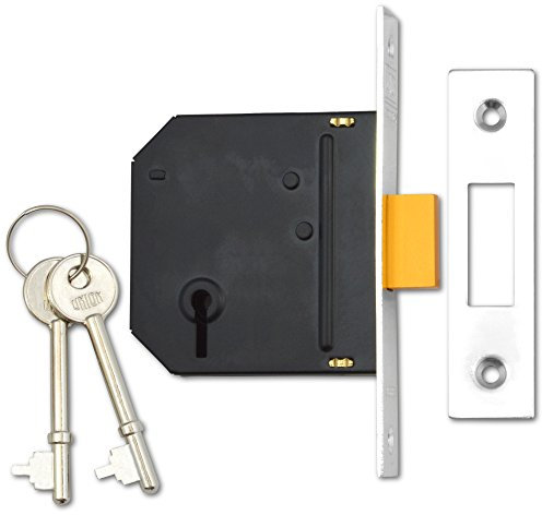 Union J-ES-DL 3 Lever Deadlock 75mm (3) Chrome Plated Mortice Door Lock