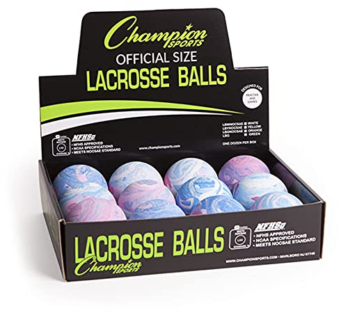 Champion Sports LBM 6,35 cm Offizieller Lacrosse Ball 44; Mehrfarbig, 12 St ck