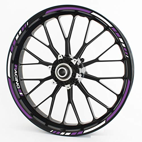 Felgenrandaufkleber RS - Komplettset für 15 16 17 18 19 - Farbe & Design wählbar - Lila, Design 1