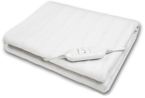 Termocoperta elettrica per letto singolo con dispositivo di sicurezza.