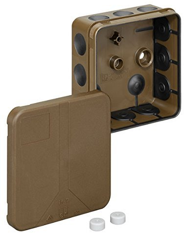Spelsberg 2 K-12-l/BR en polypropylène (PP), Thermoplastic elastomer (TPE) Electrical Junction Box – Electrical Junction Boxes (Brown, 85 mm, 85 mm, 37 mm)