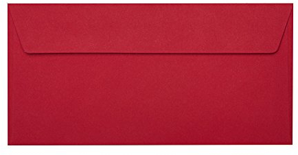 Paper24 – 25 Briefumschläge DIN lang (110 x 220 mm), Weinrot, haftklebend, ohne Fenster
