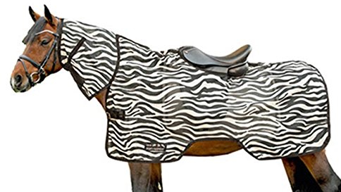HKM 4727 Fliegenausreitdecke Zebra Halsteil Sattelausschnitt Ausreitdecke 145