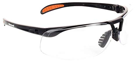 HONEYWELL 1015366 Protege Floating Lens Eyewear Metallic-Schwarzer Rahmen mit klarer Anti-Kratz-Linse