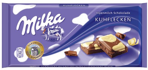 Milka Kuhflecken - Zartschmelzende Schokoladentafel mit Kuhflecken aus weißer Schokolade - Großpackung - 5 x 100g