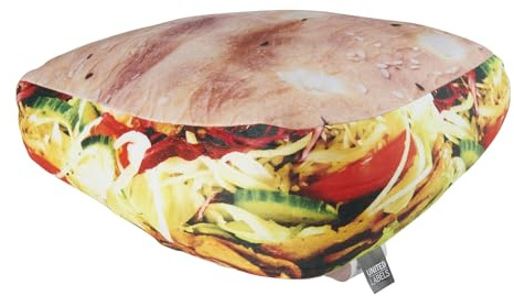 United Labels Döner Kebab Kissen, Kopfkissen 40x30 cm, Sofakissen in Dönertüte, Dekokissen, lustiges Geschenk für Kinder und Erwachsene