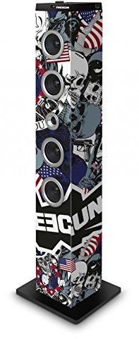 Bigben Interactive TW7FREEGUN1 sistema de audio para el hogar Home audio tower system Negro, Azul, Blanco 40 W - Microcadena (Home audio tower system, Negro, Azul, Blanco, Imagen, 40 W, De 2 vías, FM)