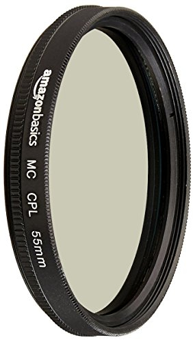Amazon Basics 55 mm Filtro de Protección Polarizador Circular para Colores más Profundos, Reducción de Reflejos y Deslumbramientos, Multicapa, Protege contra el Polvo, la Suciedad y los Arañazos