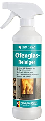 HOTREGA Ofenglasreiniger 500 ml | Gebrauchsfertiger Reiniger für Kamin- und Ofenglas | Entfernt Ruß, Rauchharz & fettige Ablagerungen streifenfrei