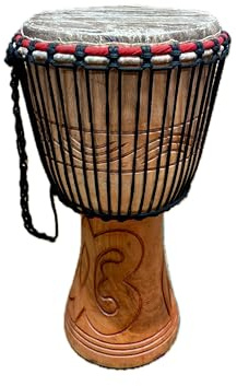 Echt afrikanischen Djembe Trommel mit gratis Drum Kopfschale, 22,9 cm Head (23 cm, 52 cm Höhe)