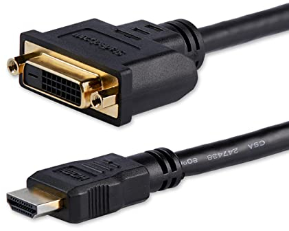 StarTech.com Adapter, HDMI-Stecker auf DVI-Buchse – 20,3 cm – 1080p DVI-D-Invertieradapterkabel (HDDVIMF8IN)