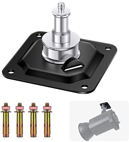 NEEWER Deckenhalterung, Wand und Deckenhalterungsadapter mit 5/8 Bolzen und 1/4 Schraube für Ringleuchte, Studio Monolicht, LED Videoleuchte, Projektor & Mikrofon, max. Belastung: 44lb/20kg