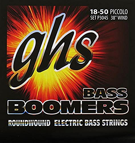 GHS Bass Boomers - P3045 - Bass String Set, 4-String, Piccolo, .018-.050, Extra Long Scale