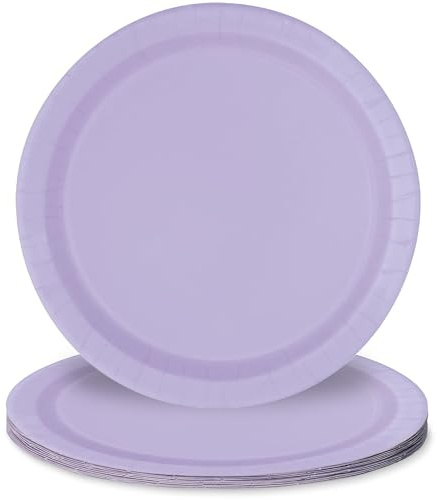 Solid Lovely Pink Round Paper Dinner Plates (22cm) 8 Count - Sturdy & Elegant for Parties and Events