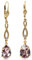 Goldene Ohrhänger Vintage Rosa Markenkristalle NOBEL SCHMUCK