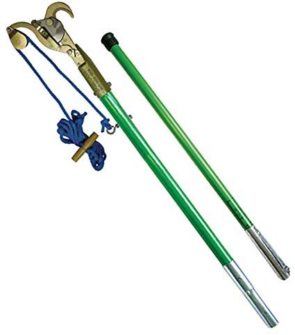 Hollowcore Fiberglass Landscaping Kit: Includes Pruner Mounted on Pole, Base Pole, and Pruner Rope