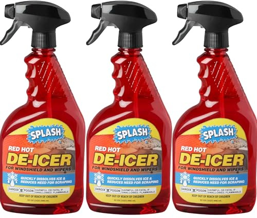 Splash Red Hot De-icer Windshield Trigger Spray 32 Ounces (Pack of 3)