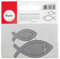 Rayher Hobby 59978000 Stanzschablone: Fische, 2 Stück, 4,5 x 2 cm und 7 x 3 cm, 100% Stahl, Motiv zur Kommunion