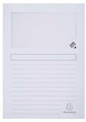 Exacompta - Réf. 50000E - Carton de 400 chemises à fenêtre Forever® 120 g/m² - couleurs vives - chemises 100% recyclées et certifiées Ange Bleu - dim 22 x 31 cm - couleurs assorties