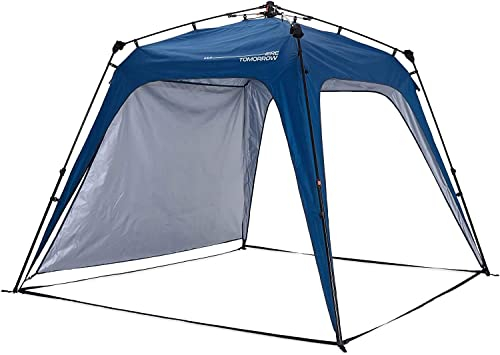 Lumaland Outdoor Pavillon 2,5 x 2,5m | Wasserdicht & UV-Schutz | Gartenzelt inkl. 1x Seitenteil & Tasche & Heringe | Robuster Camping & Partyzelt | Pop Up Zelt Aufbau in 2 Minuten [Blau]
