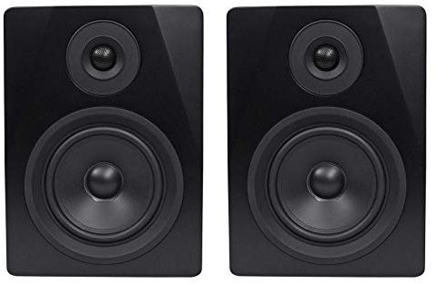 Rockville APM5B Powered USB Studio Monitor Speaker Pair in Black, 5.25, 2-Way, 250W, EQ, MDF Wood, RCA/XLR, Perfect for Studios, Recording, Music