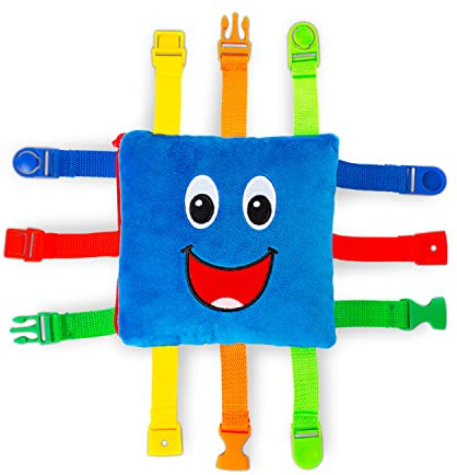 Buckle Toys - Boomer Square - Learning Activity Toddler Plane Travel Essential Toy - Develop Motor Skills and Problem Solving