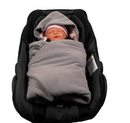 HOBEA-Germany Fußsack Einschlagdecke für die Babyschale Babyschalenfußsack Winter (Winter, grau/rosa)