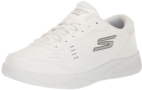 Skechers Herren Viper Court Smash Sneaker, White Synthetic, 42.5 EU