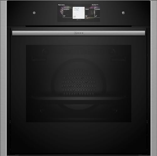 NEFF B64VT73N0 Einbau-Backofen N90, Integrierbarer Backofen 60 x 60cm, Slide&Hide, Full Touch TFT-Display, Multipoint Bratenthermometer, Vario Steam, Soft Open & Close, Schwarz