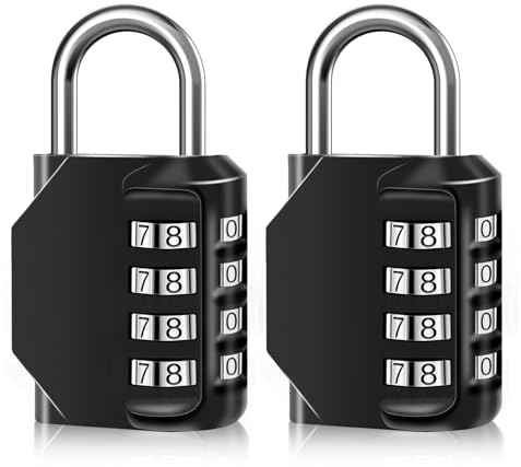 SUTOUG 2 candados de combinación impermeables de 4 dígitos con código de números, cerradura de combinación de aleación de zinc para puertas, cajas de herramientas, escuelas, gimnasios, vallas, armario