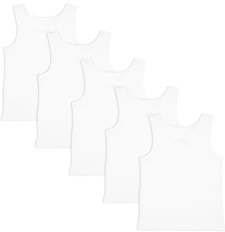 Girls TEW 5 Pack Vests - 4/5 YRS - White