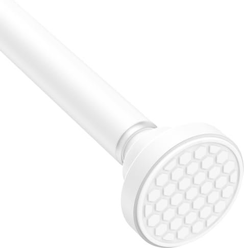 Zipglo Tension Curtain Rod 36 to 63 Inches Shower Rod Tension, Shower Rods No Drilling Spring Tension Curtain Rod White Spring Shower Curtain Rod Tension Rod Curtains for Windows, 1pcs