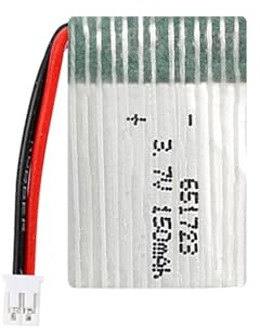 HRYHWASE Lithium Polymer Battery 3.7V 150mAh 651723 20C Lipo Rechargeable Replacement Lithium Ion Battery Pack with PH2.0 Connector for H2 H8 H36 RC Drone Aircraft Accessory