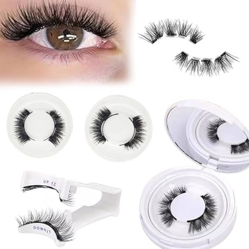 JSTHHTT 3 Paires Faux Cils Magnetique, Faux Cils Naturel avec Applicateur, Cils Magnetique Noir Réutilisables, Convient aux Femmes, Pas Besoin De Colle