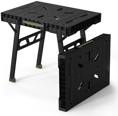 Express Folding Worktable, Easy Setup Portable Folding Workbench, 34 W x 24 D Lightweight Versatile Worktable with 1650 Lbs Load Capacity Work Benches for DIY Home Improvements Professional Worksite