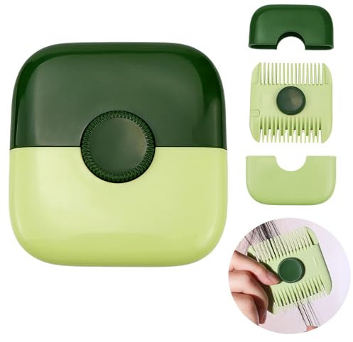 LNQ LUNIQI Hair Split End Trimmer Device, 2-in-1 Manual Split End Remover Comb, Double-Sided Hair Cutting Aid, Portable Hair Cutting Comb for Children, Adults, Green