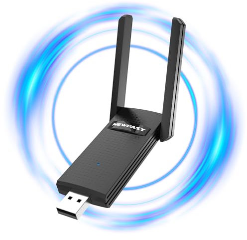 NEWFAST AC1300 Adaptador WiFi USB para PC, Dual Band Compatible Windows 11/10/8/8.1/7,Mac OS 10.9-10.15