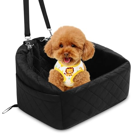 Hundarbilsäte, Tvättbar Hundstol Hundbilstol Hundstol Öka Hundbädd Auto Hund Höjning för små och Medelstora Hundar (BLACK)