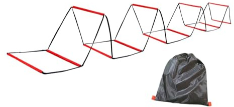 JISADER Scala di agilità 42 cmx42 cm di Rugby Multifunzionale Outdoor Sports Home Home griglia di Allenamento Fisico Attrezzatura Scala della velocità, 12 Griglie con Borsa