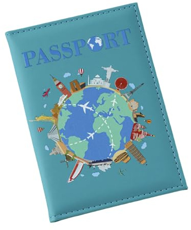 Färgtryck Global Passports Covers Wallet fodral PU läderpass skydd resetillbehör, Sjö blå, Massa skönhet