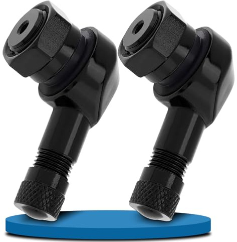 2 Pezzi Stelo Valvola Pneumatico Motorecylce 90 Gradi CNC in Lega di Alluminio, Stelo Valvola Vneumatico 11,3 mm per la Maggior Parte dei Pneumatici Moto con Guarnizione in Gomma