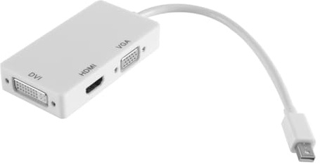 Nicear Adaptador 3 en 1 Mini DisplayPort a HDMI, DVI y VGA con resolución 4K para portátiles Mini DisplayPort (2010-2017) y portátiles Thunderbolt 2 (2010-2015)