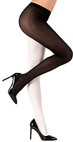 W WIDMANN MILANO Party Fashion - Collants bicolores, 40 DEN, Noir-Blanc, Carnaval, Halloween