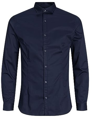 JACK & JONES 12097662 - Chemise habillée - Taille Normale - Manches Longues - Homme - Bleu (Navy Blazer/Super Slim) - 40 (Taille Fabricant: M)