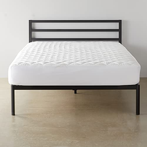 Amazon Basics Hypoallergenic Quilted Breathable Mattress Topper Pad with Protection, 18 Inches Deep, King Size, White