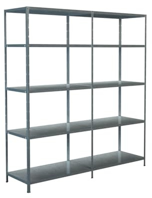 Schulte Regalwelt Steckregal mit 2 x 5 PowerMAX Fachböden, 85 kg Tragkraft, 200x180x50 cm (HxBxT), verzinkt (Lagerregal, Werkstattregal, Kellerregal, Garagenregal, Metallregal