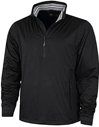 Calvin Klein Herren Wasserdichte halbe Zip Golf Jacket - Schwarz/Schwarz - M